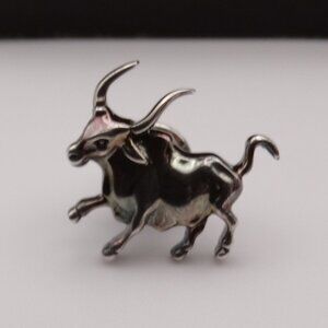 John Hardy 925 Silver Ox Bull Chinese Zodiac 2009 Year of the Ox Pin Tie Tack